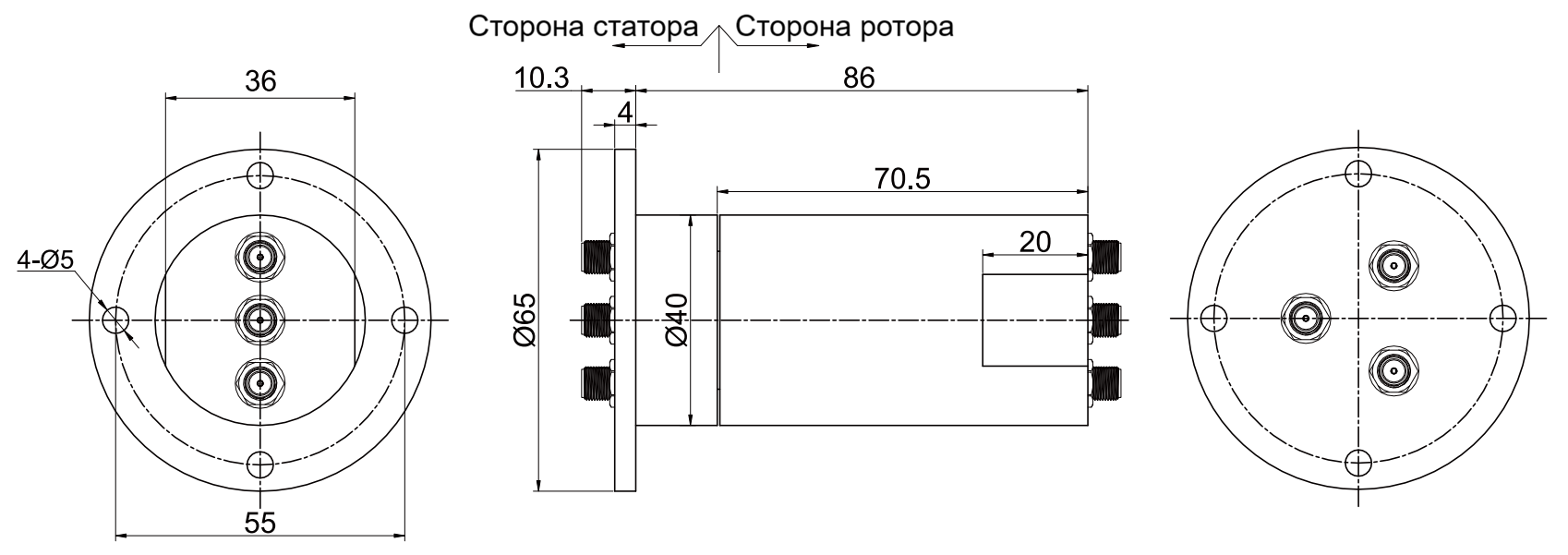 Чертеж MHF300-SMA-4.5G